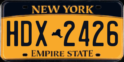 NY license plate HDX2426