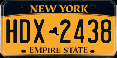 NY license plate HDX2438
