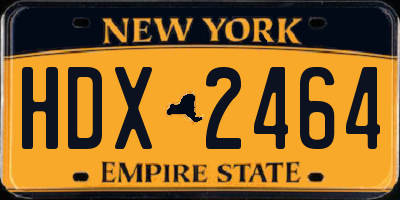 NY license plate HDX2464
