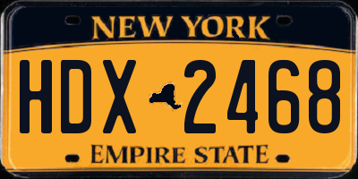 NY license plate HDX2468