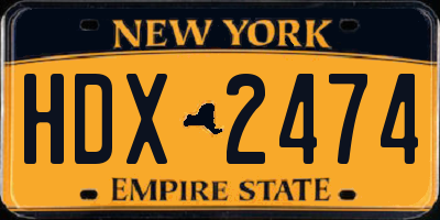 NY license plate HDX2474