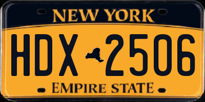 NY license plate HDX2506