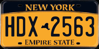 NY license plate HDX2563