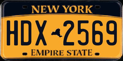 NY license plate HDX2569