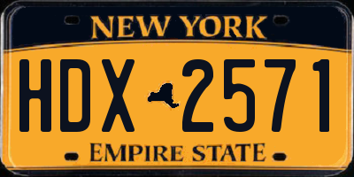 NY license plate HDX2571