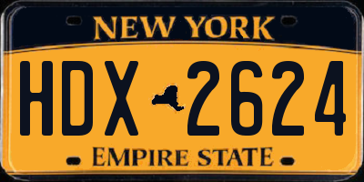 NY license plate HDX2624