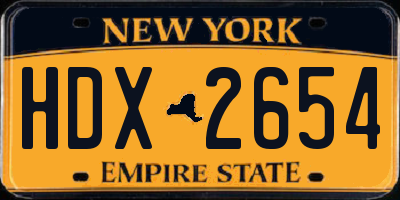 NY license plate HDX2654