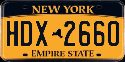 NY license plate HDX2660