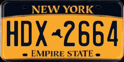 NY license plate HDX2664
