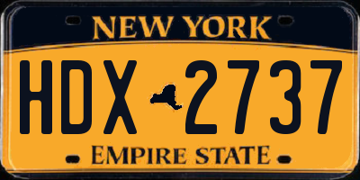 NY license plate HDX2737