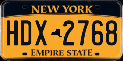 NY license plate HDX2768