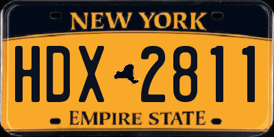 NY license plate HDX2811