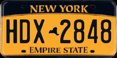 NY license plate HDX2848