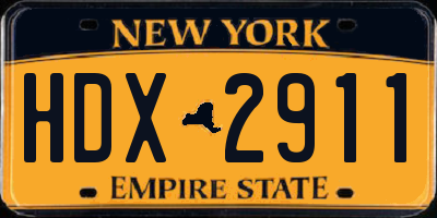 NY license plate HDX2911