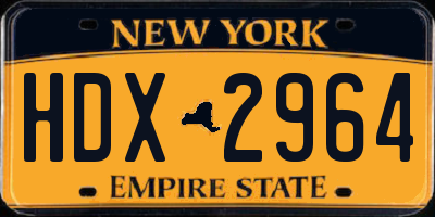 NY license plate HDX2964