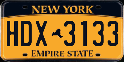 NY license plate HDX3133