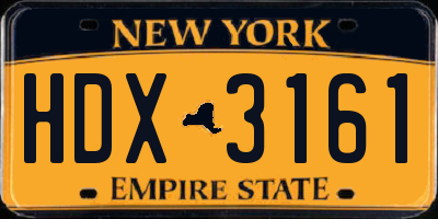 NY license plate HDX3161
