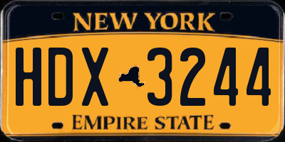 NY license plate HDX3244