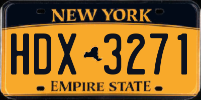 NY license plate HDX3271