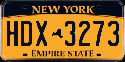 NY license plate HDX3273