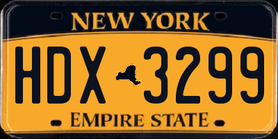 NY license plate HDX3299