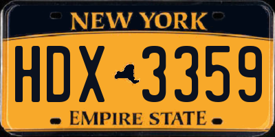 NY license plate HDX3359