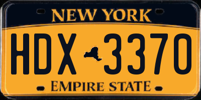 NY license plate HDX3370