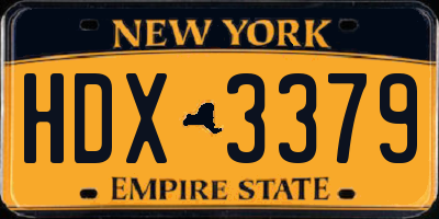 NY license plate HDX3379