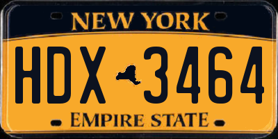 NY license plate HDX3464