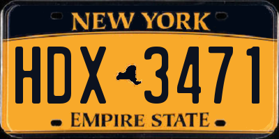 NY license plate HDX3471