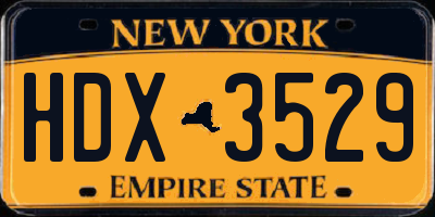 NY license plate HDX3529