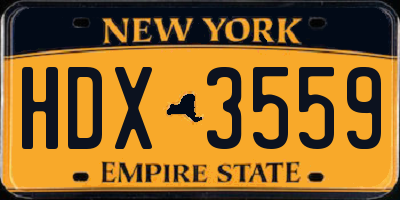 NY license plate HDX3559