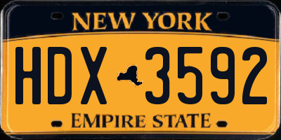NY license plate HDX3592