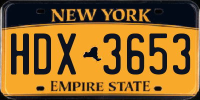 NY license plate HDX3653