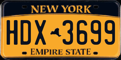 NY license plate HDX3699
