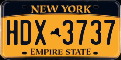 NY license plate HDX3737