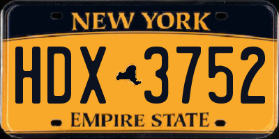 NY license plate HDX3752