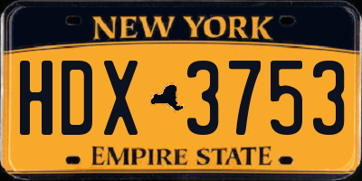 NY license plate HDX3753