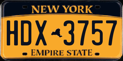 NY license plate HDX3757