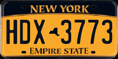 NY license plate HDX3773