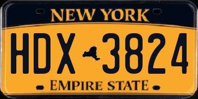 NY license plate HDX3824