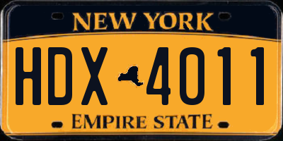 NY license plate HDX4011