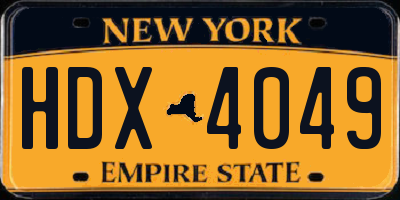 NY license plate HDX4049