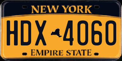 NY license plate HDX4060