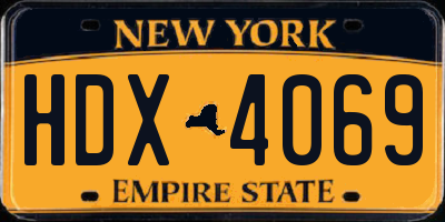 NY license plate HDX4069