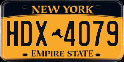 NY license plate HDX4079