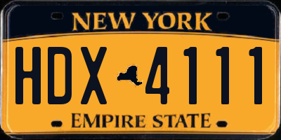 NY license plate HDX4111