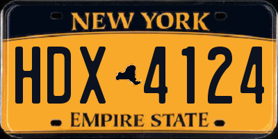 NY license plate HDX4124