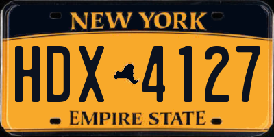 NY license plate HDX4127