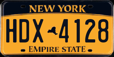 NY license plate HDX4128
